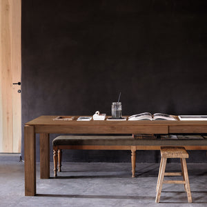 Teak Slice Extendable Dining Table