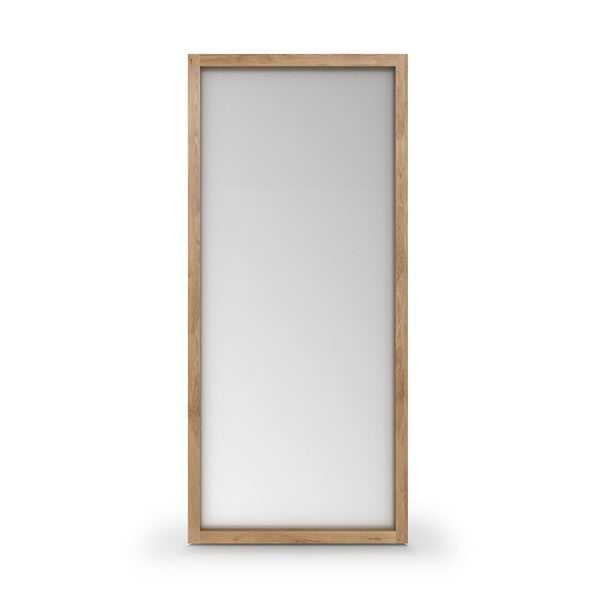 Oak Light Frame Floor Mirror