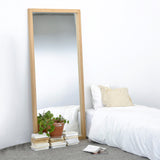 Oak Light Frame Floor Mirror