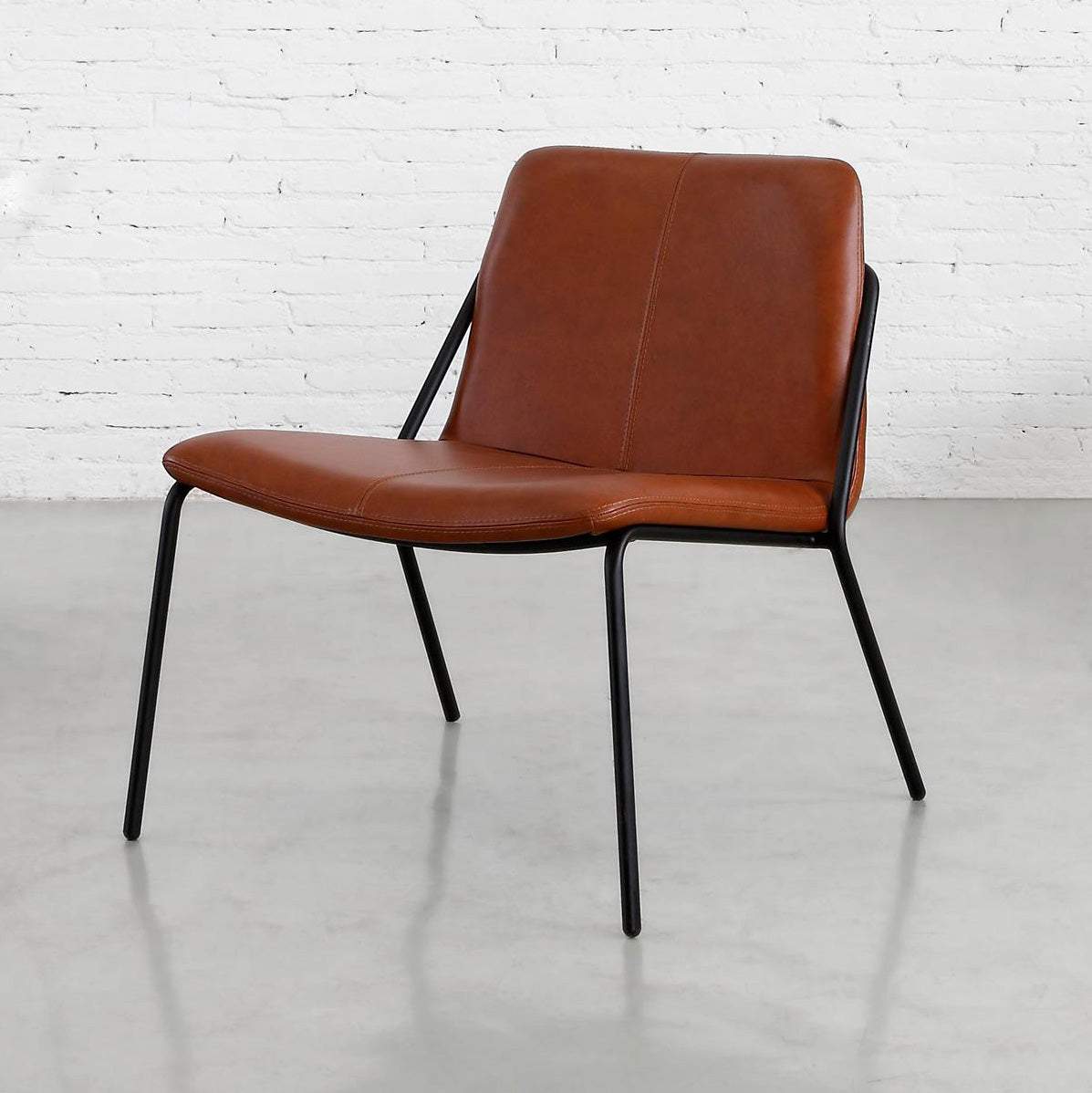 Leather sling lounge discount chair